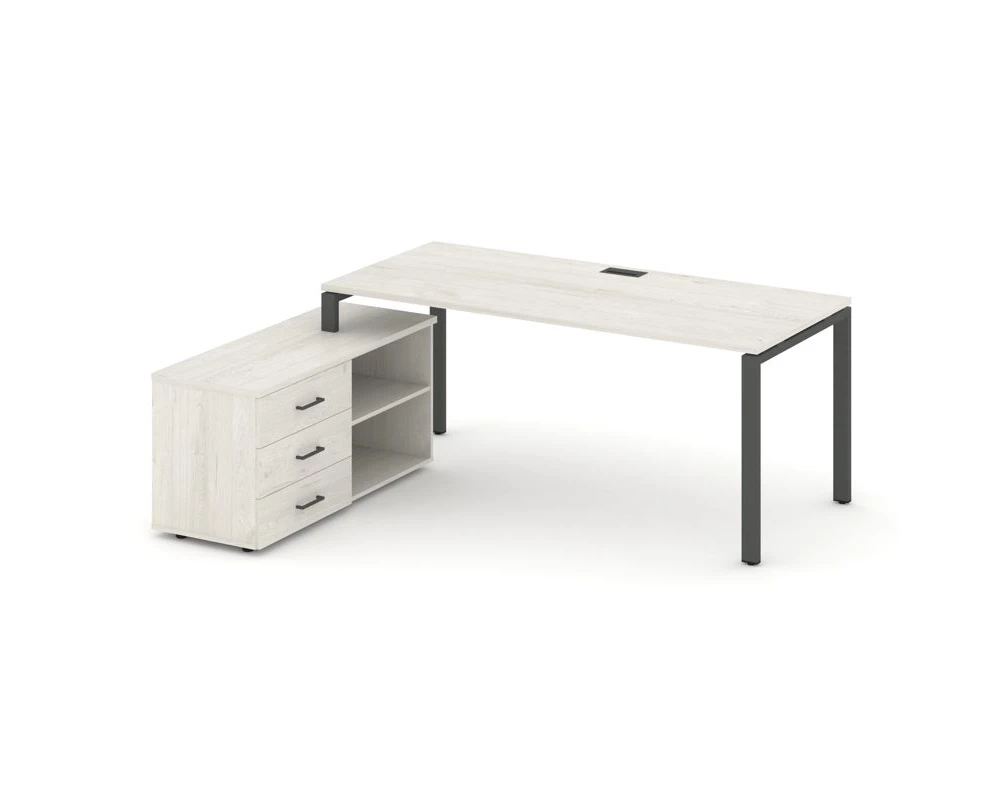 Стол письменный с греденцией левой на П-образном каркасе 1780x1580x750 Style Project Direct