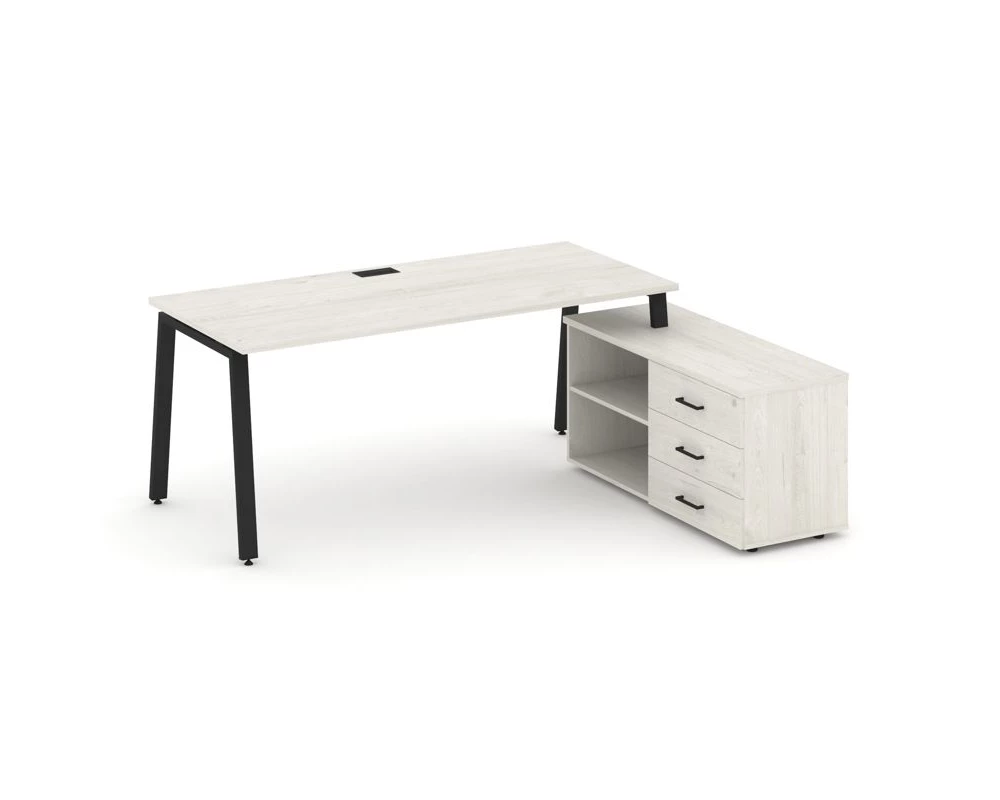 Стол письменный с греденцией правой на А-образном каркасе 1780x1480x750 Style Project Direct