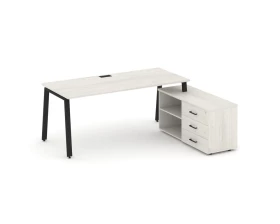 Стол письменный с греденцией правой на А-образном каркасе 1780x1480x750 Style Project Direct images