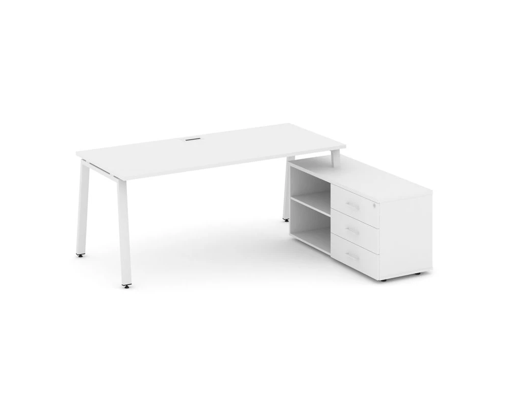 Стол письменный с греденцией правой на А-образном каркасе 1780x1480x750 Style Project Direct