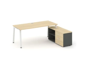 Стол письменный с греденцией правой на А-образном каркасе 1780x1480x750 Style Project Direct images