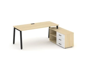 Стол письменный с греденцией правой на А-образном каркасе 1780x1480x750 Style Project Direct images