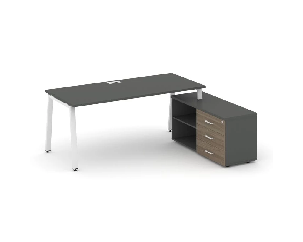 Стол письменный с греденцией правой на А-образном каркасе 1780x1480x750 Style Project Direct