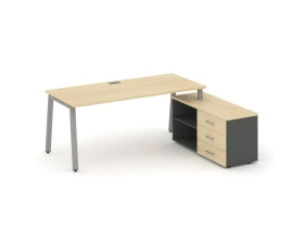 Стол письменный с греденцией правой на А-образном каркасе 1780x1480x750 Style Project Direct images