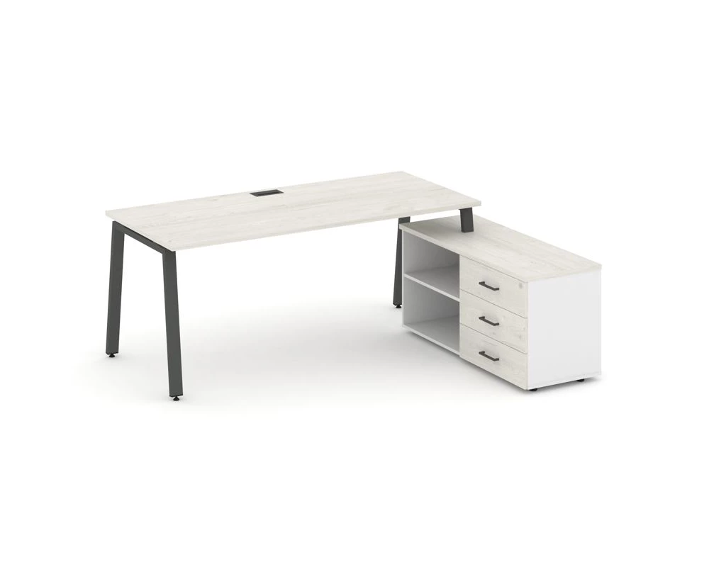 Стол письменный с греденцией правой на А-образном каркасе 1780x1480x750 Style Project Direct