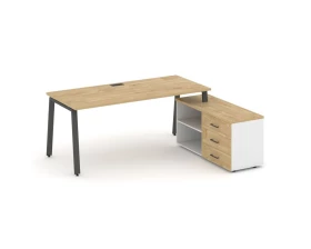 Стол письменный с греденцией правой на А-образном каркасе 1780x1480x750 Style Project Direct images