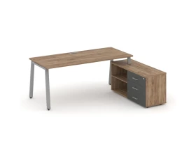 Стол письменный с греденцией правой на А-образном каркасе 1780x1480x750 Style Project Direct images