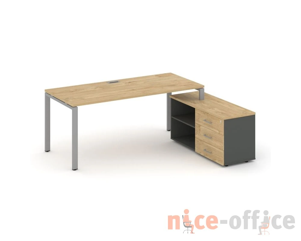 Стол письменный с греденцией правой на П-образном каркасе 1780x1580x750 Стайл Проджект Директ / Style Project Direct