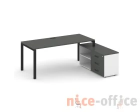 Стол письменный с греденцией правой на П-образном каркасе 1980x1480x750 Стайл Проджект Директ / Style Project Direct images