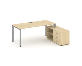 Стол письменный с греденцией правой на П-образном каркасе 1980x1580x750 Стайл Проджект Директ / Style Project Direct images