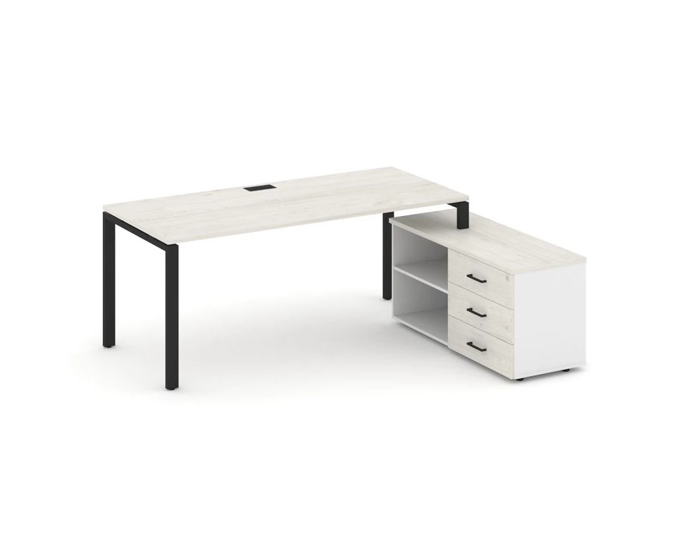 Стол письменный с греденцией правой на П-образном каркасе 1980x1580x750 Стайл Проджект Директ / Style Project Direct