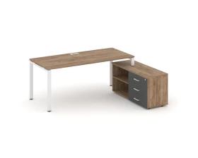 Стол письменный с греденцией правой на П-образном каркасе 1980x1580x750 Стайл Проджект Директ / Style Project Direct images