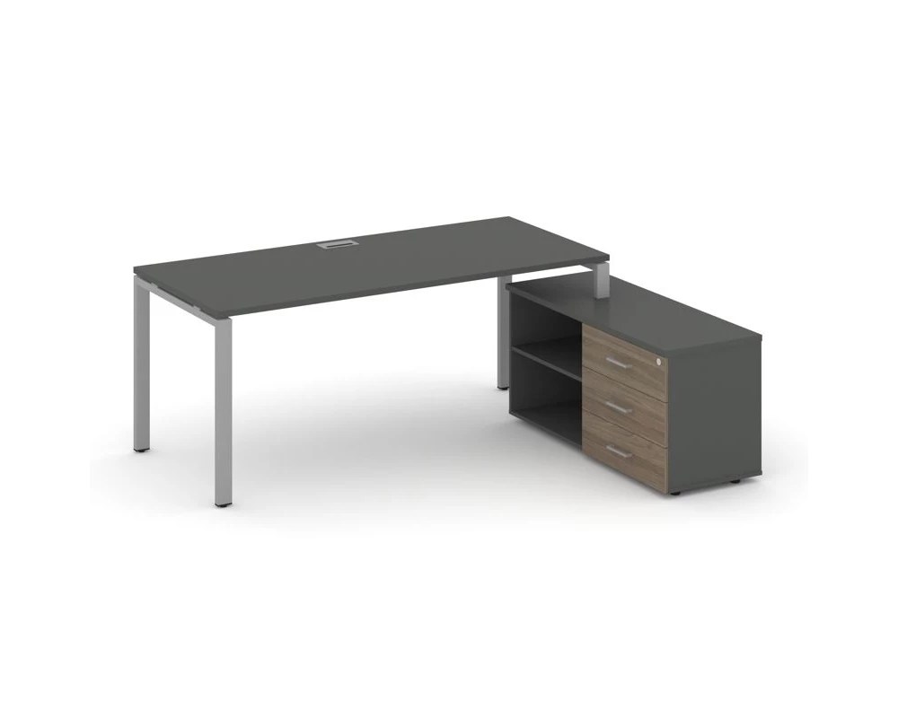 Стол письменный с греденцией правой на П-образном каркасе 1980x1580x750 Стайл Проджект Директ / Style Project Direct