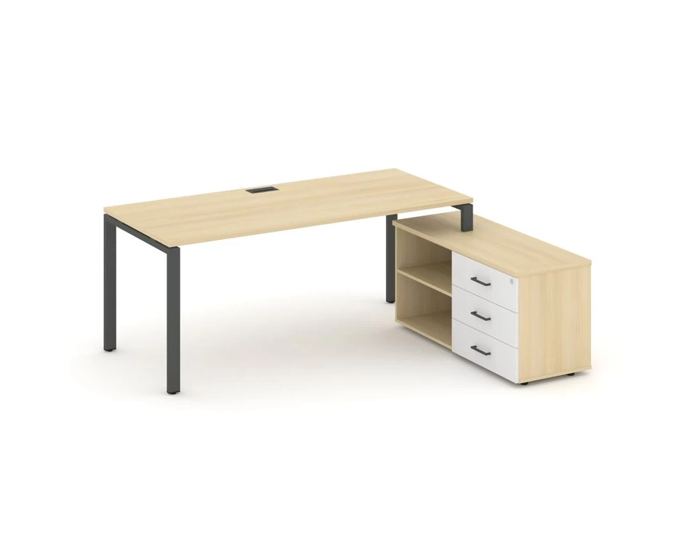 Стол письменный с греденцией правой на П-образном каркасе 1980x1580x750 Стайл Проджект Директ / Style Project Direct