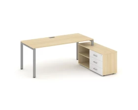 Стол письменный с греденцией правой на П-образном каркасе 1980x1580x750 Стайл Проджект Директ / Style Project Direct images