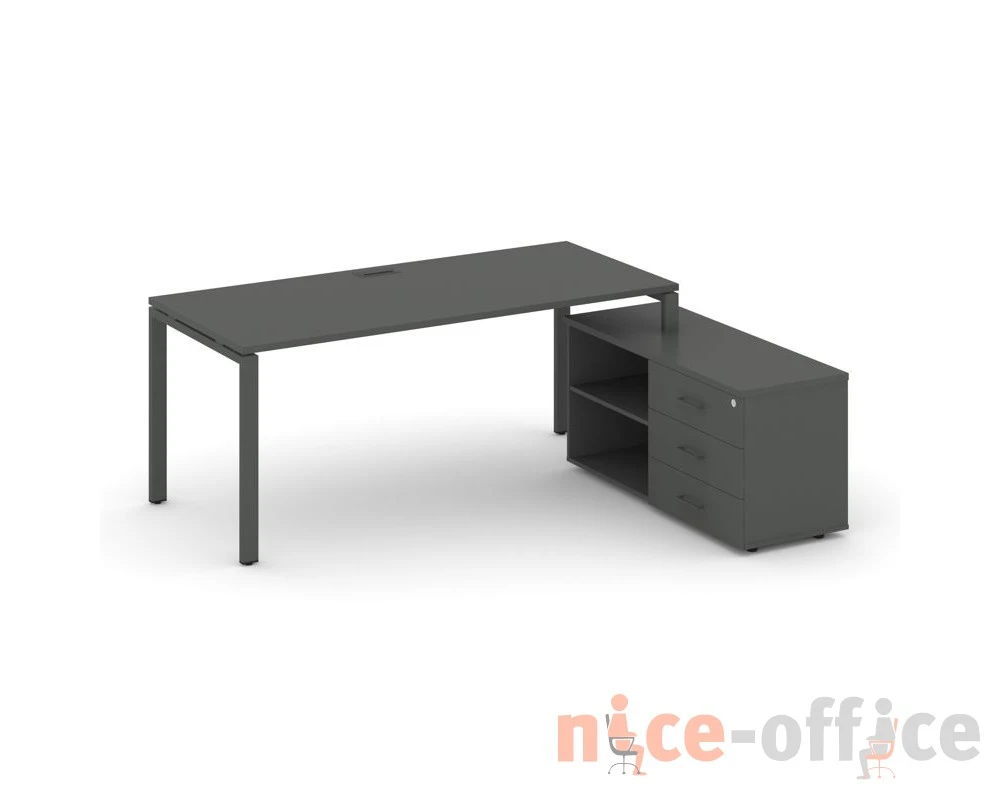 Стол письменный с греденцией правой на П-образном каркасе 1980x1580x750 Стайл Проджект Директ / Style Project Direct