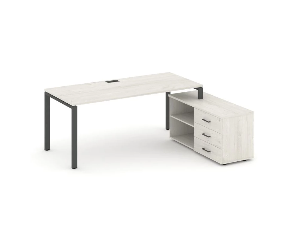 Стол письменный с греденцией правой на П-образном каркасе 1980x1580x750 Стайл Проджект Директ / Style Project Direct