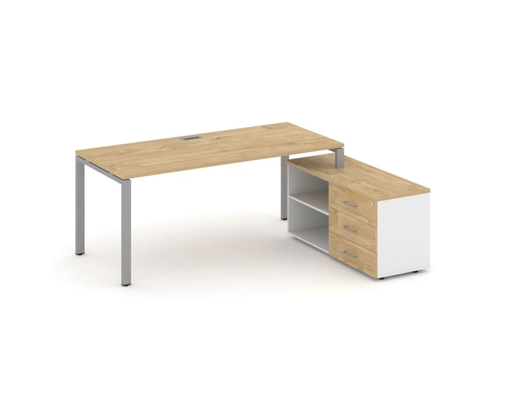 Стол письменный с греденцией правой на П-образном каркасе 1980x1580x750 Стайл Проджект Директ / Style Project Direct