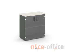 Шкаф низкий широкий прозр. стекло 796x400x833 Стайл Проджект / Style Project images