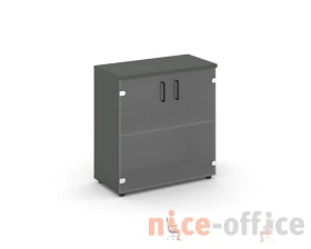 Шкаф низкий широкий прозр. стекло 796x400x833 Стайл Проджект / Style Project images