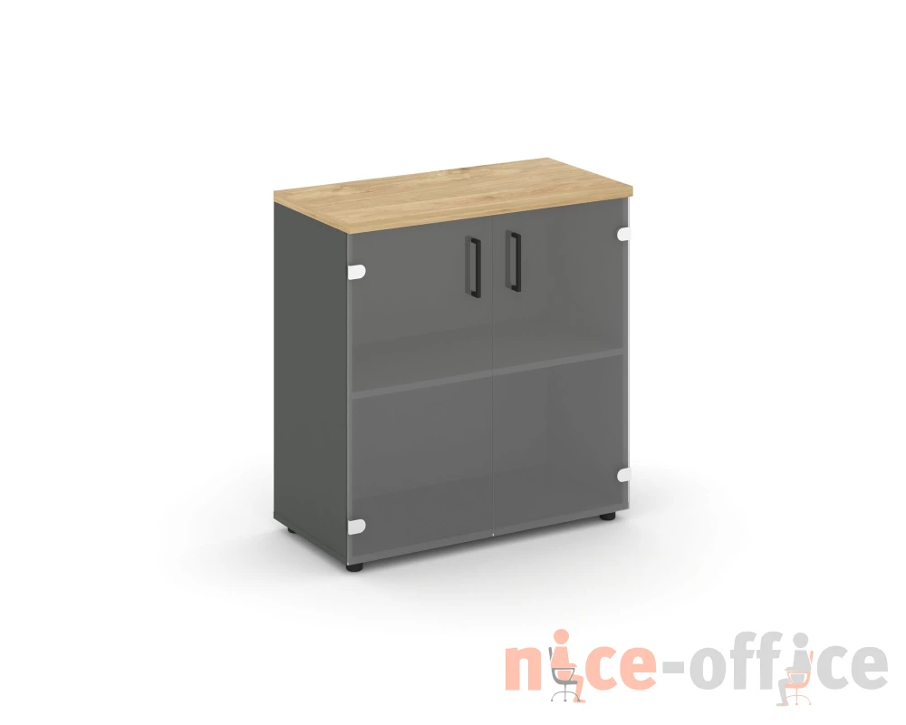 Шкаф низкий широкий прозр. стекло 796x400x833 Стайл Проджект / Style Project