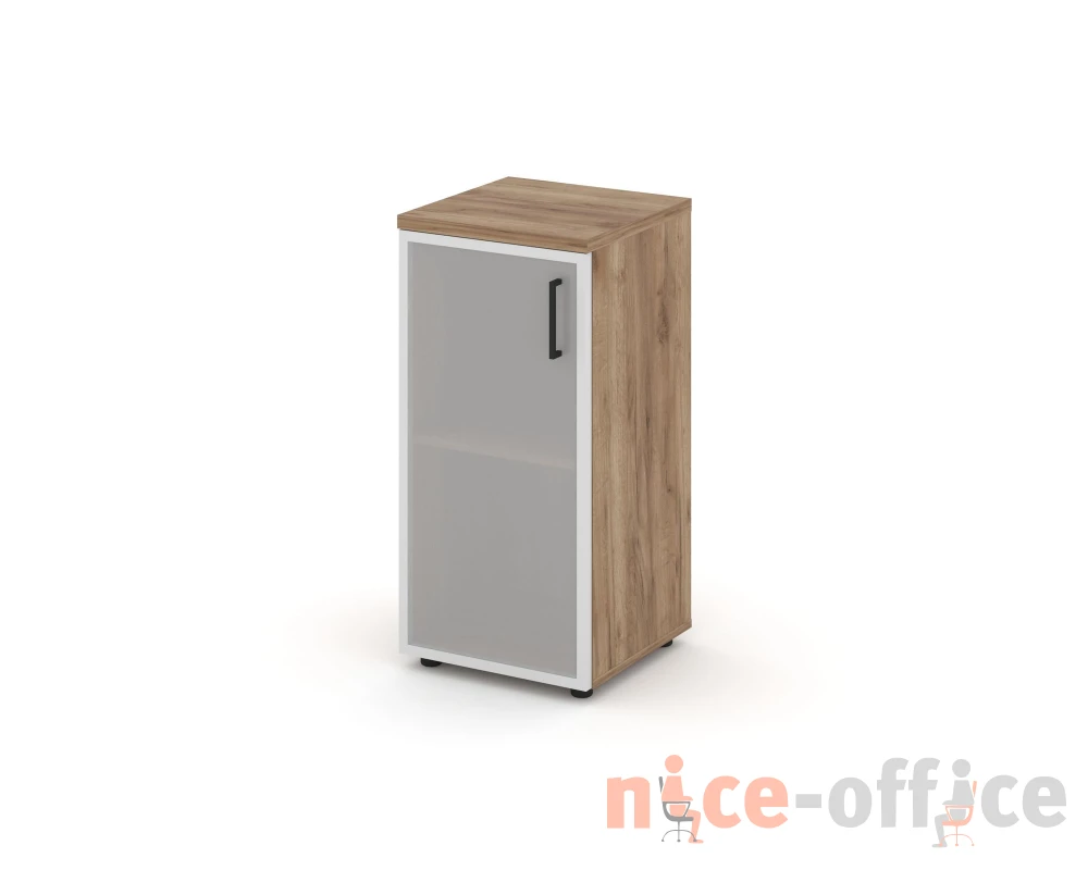 Шкаф низкий узкий левый мат. стекло 400x400x833 Стайл Проджект / Style Project