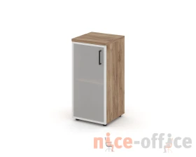 Шкаф низкий узкий левый мат. стекло 400x400x833 Стайл Проджект / Style Project images