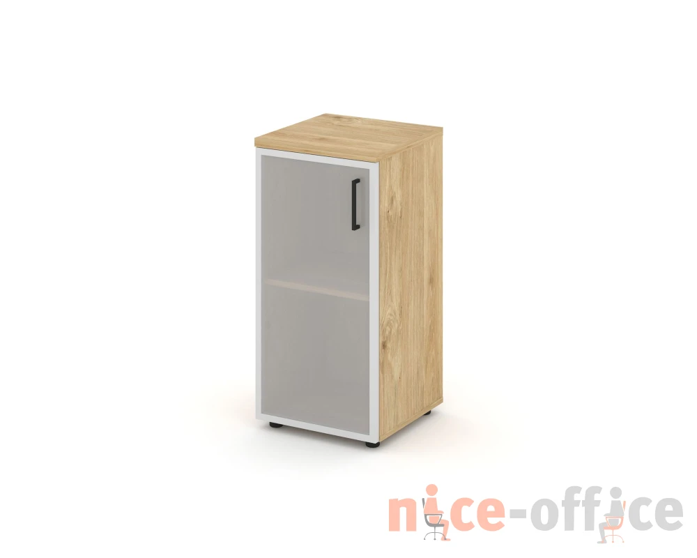 Шкаф низкий узкий левый мат. стекло 400x400x833 Стайл Проджект / Style Project