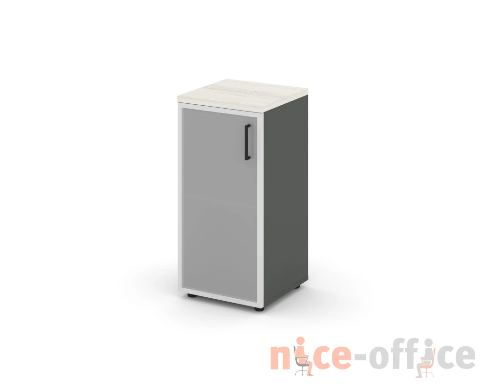 Шкаф низкий узкий левый мат. стекло 400x400x833 Стайл Проджект / Style Project