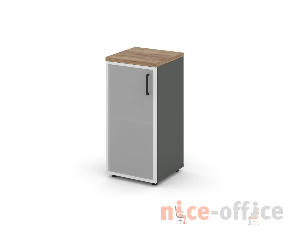 Шкаф низкий узкий левый мат. стекло 400x400x833 Стайл Проджект / Style Project