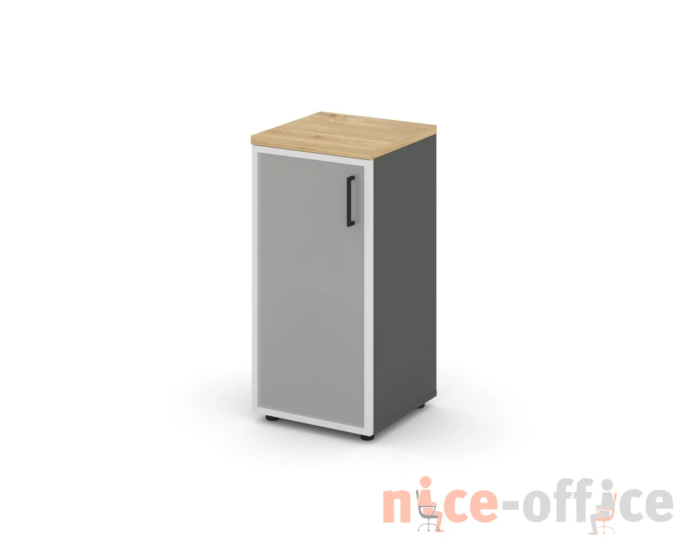 Шкаф низкий узкий левый мат. стекло 400x400x833 Стайл Проджект / Style Project