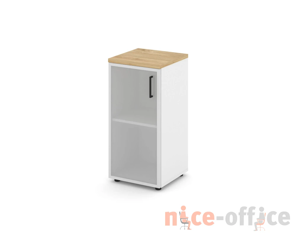 Шкаф низкий узкий левый мат. стекло 400x400x833 Стайл Проджект / Style Project