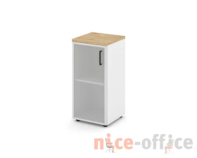 Шкаф низкий узкий левый мат. стекло 400x400x833 Стайл Проджект / Style Project images
