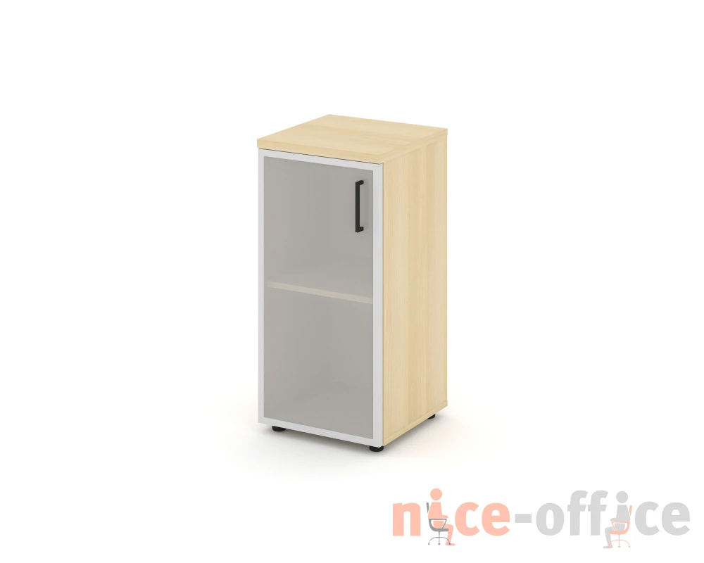Шкаф низкий узкий левый мат. стекло 400x400x833 зад. стенка HDF Стайл Проджект / Style Project