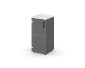 Шкаф низкий узкий левый прозр. стекло 400x400x833 Стайл Проджект / Style Project images