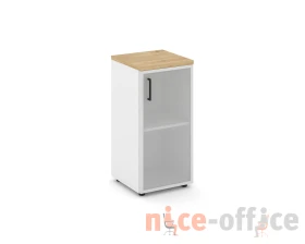 Шкаф низкий узкий правый мат. стекло 400x400x833 Стайл Проджект / Style Project images