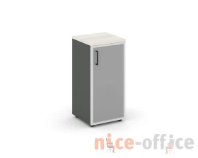 Шкаф низкий узкий правый мат. стекло 400x400x833 зад. стенка HDF Стайл Проджект / Style Project images