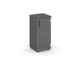 Шкаф низкий узкий правый прозр. стекло 400x400x833 зад. стенка HDF Стайл Проджект / Style Project images