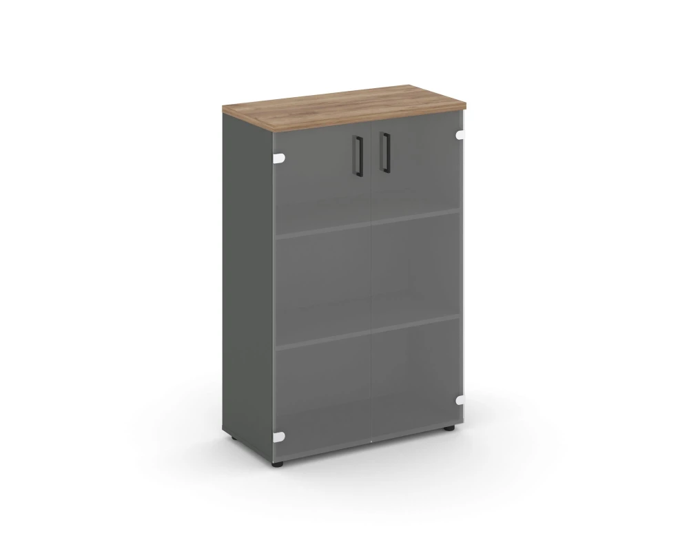 Шкаф средний широкий прозр. стекло 796x400x1203 Стайл Проджект / Style Project