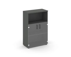 Шкаф средний широкий прозр. стекло с нишей 796x400x1203 Стайл Проджект / Style Project images