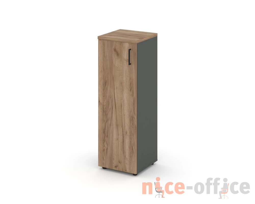 Шкаф средний узкий левый закрытый 400x400x1203 зад. стенка HDF Стайл Проджект / Style Project