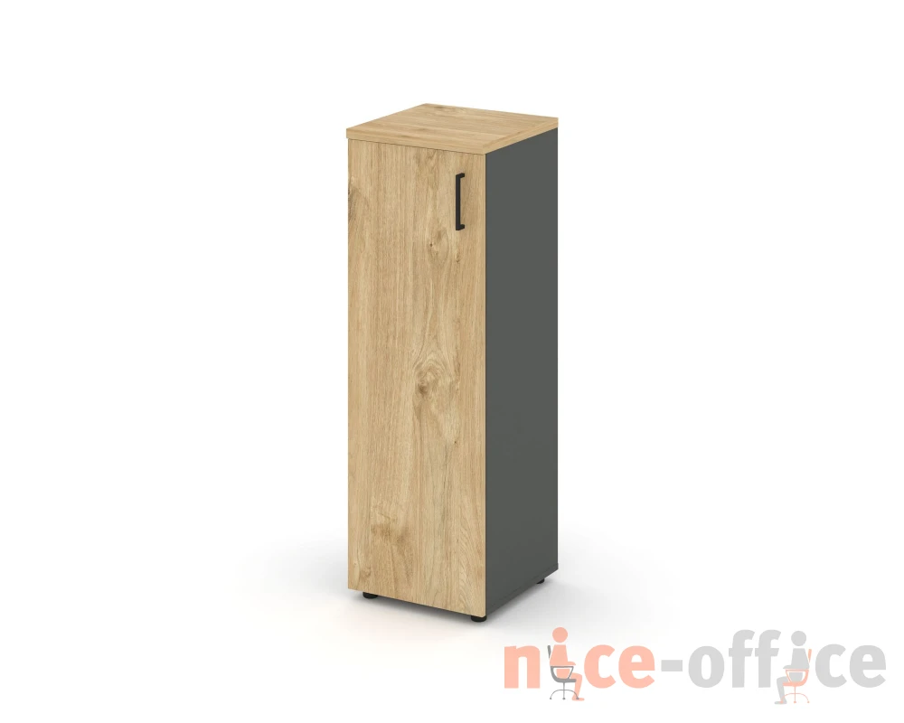 Шкаф средний узкий левый закрытый 400x400x1203 зад. стенка HDF Стайл Проджект / Style Project