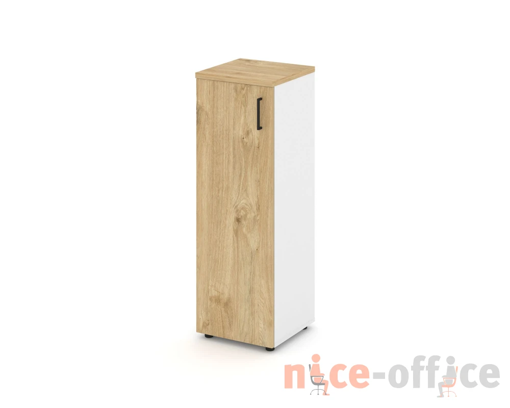 Шкаф средний узкий левый закрытый 400x400x1203 зад. стенка HDF Стайл Проджект / Style Project
