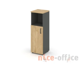 Шкаф средний узкий левый закрытый с нишей 400x400x1203 Стайл Проджект / Style Project images