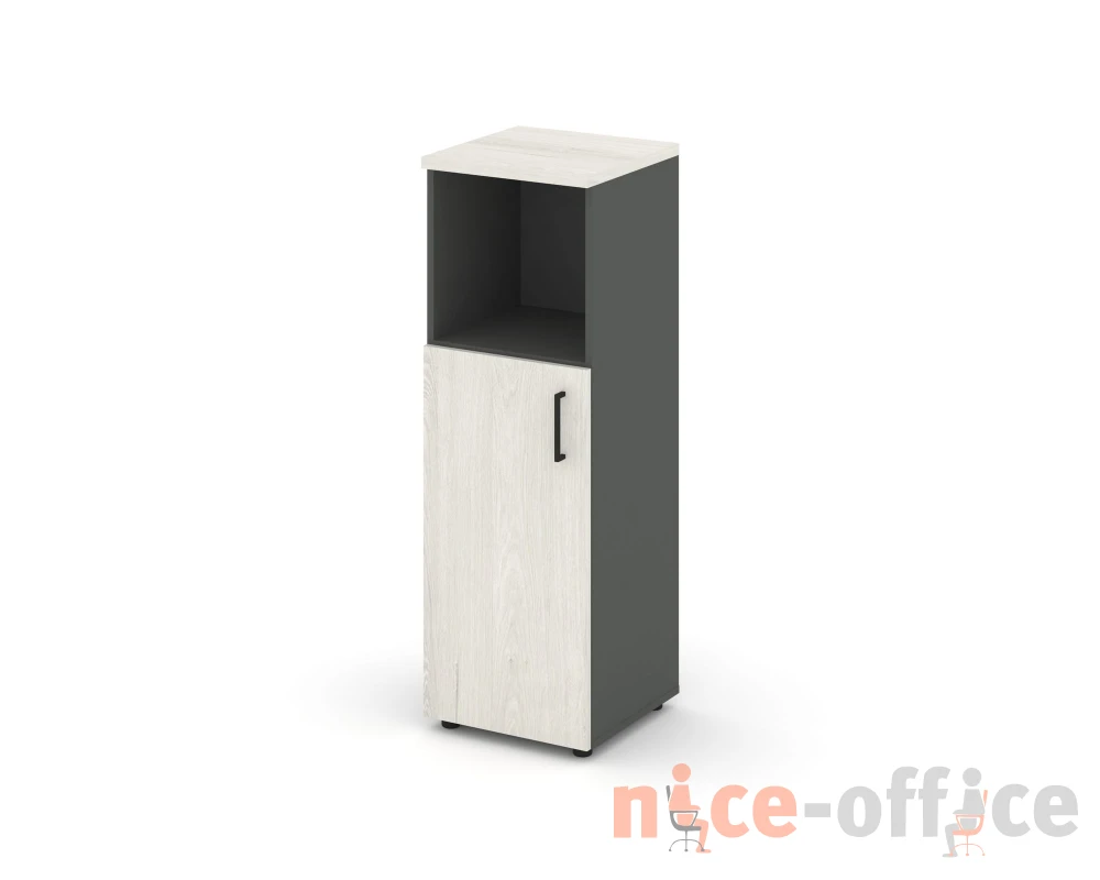 Шкаф средний узкий левый закрытый с нишей 400x400x1203 зад. стенка HDF Стайл Проджект / Style Project