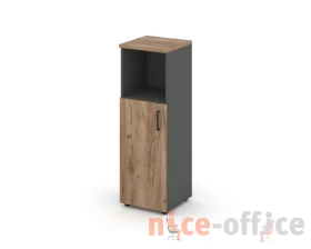 Шкаф средний узкий левый закрытый с нишей 400x400x1203 зад. стенка HDF Стайл Проджект / Style Project images
