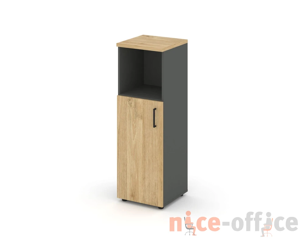 Шкаф средний узкий левый закрытый с нишей 400x400x1203 зад. стенка HDF Стайл Проджект / Style Project