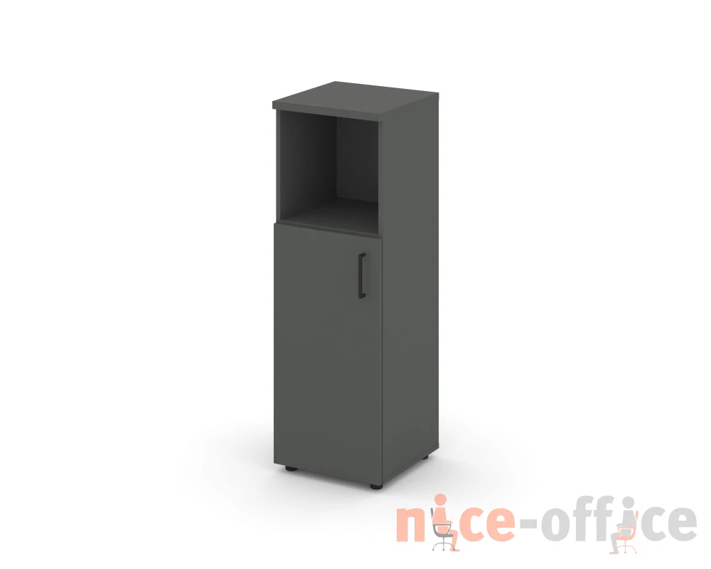 Шкаф средний узкий левый закрытый с нишей 400x400x1203 зад. стенка HDF Стайл Проджект / Style Project