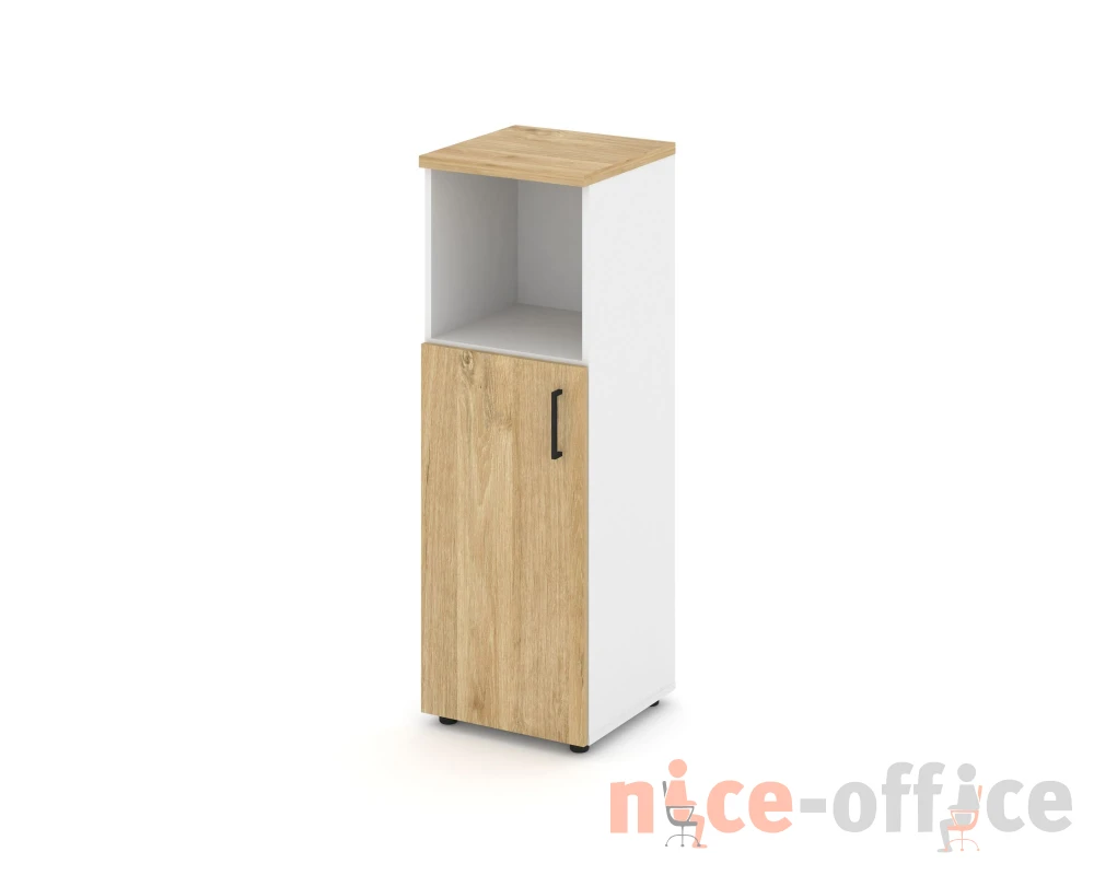 Шкаф средний узкий левый закрытый с нишей 400x400x1203 зад. стенка HDF Стайл Проджект / Style Project