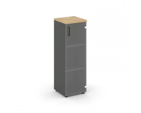 Шкаф средний узкий правый прозр. стекло 400x400x1203 зад. стенка HDF Style Project images